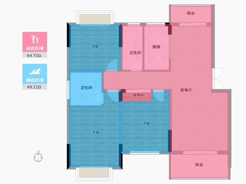 江西省-吉安市-德隆•世纪城-103.04-户型库-动静分区