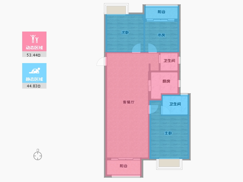 江西省-南昌市-桃花源筑-89.01-户型库-动静分区