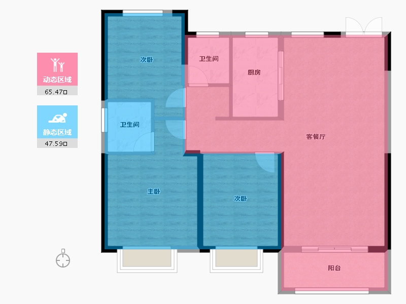 河南省-商丘市-中冠·悦景湾-102.84-户型库-动静分区