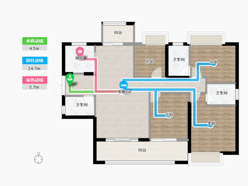 福建省-宁德市-龙芝·锦绣澜庭-105.02-户型库-动静线