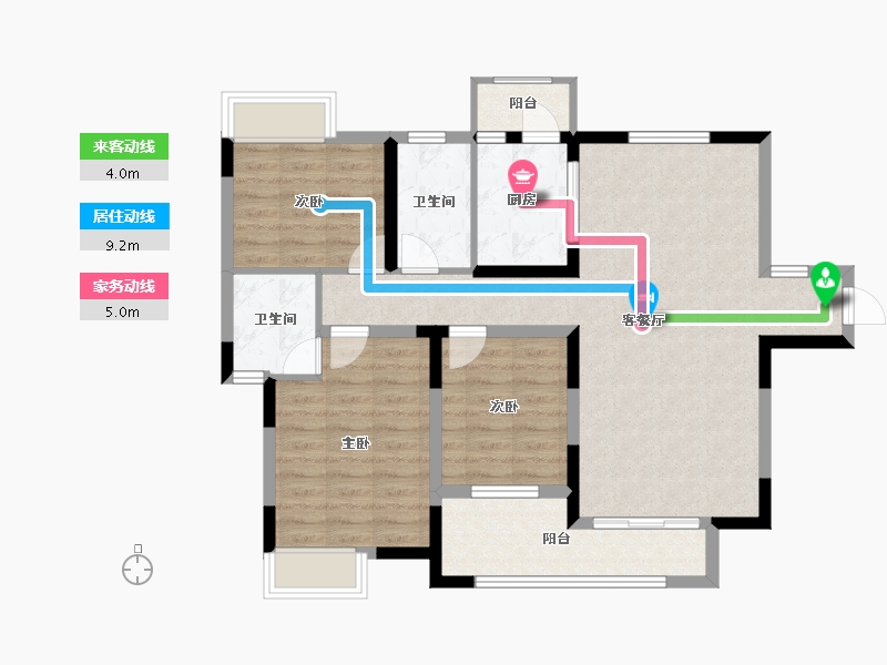 湖北省-宜昌市-枝江CBD·锦城天下-91.29-户型库-动静线