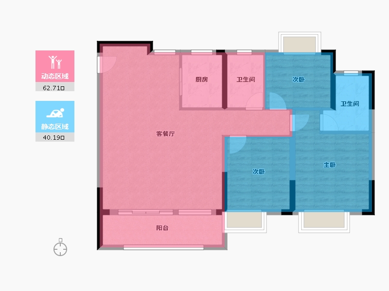 江西省-吉安市-中梁碧桂园·鹿鸣府-92.76-户型库-动静分区