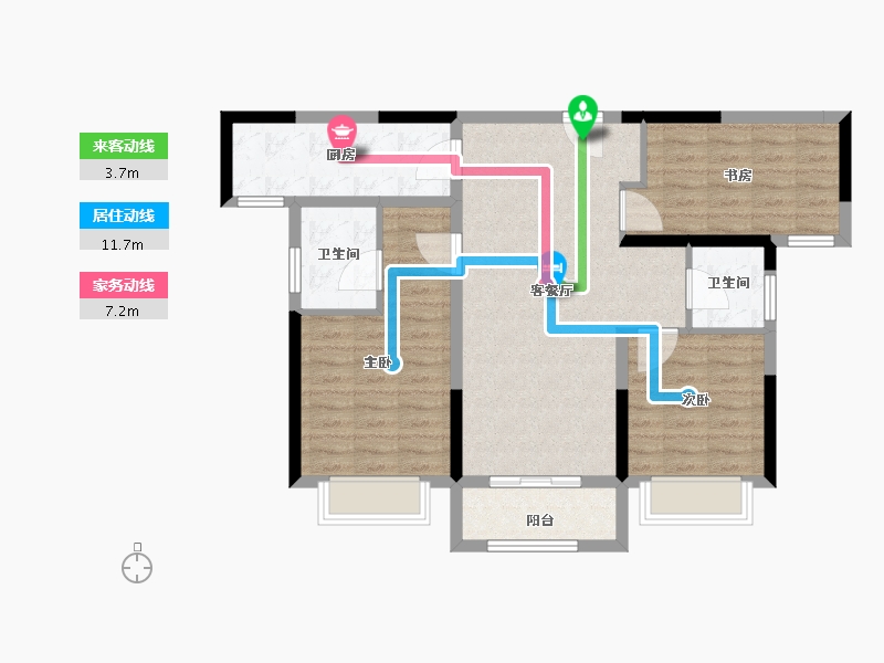 湖北省-十堰市-国瑞中心-85.47-户型库-动静线