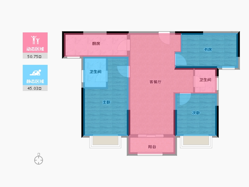 湖北省-十堰市-国瑞中心-85.47-户型库-动静分区