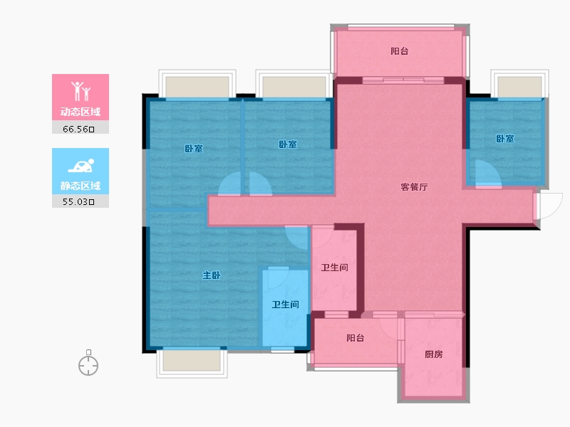 广西壮族自治区-玉林市-蓝天华景城-109.33-户型库-动静分区