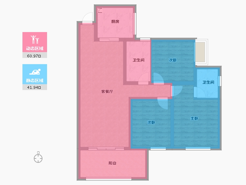 湖南省-湘潭市-锴鑫尚御尊城恒郡-91.44-户型库-动静分区