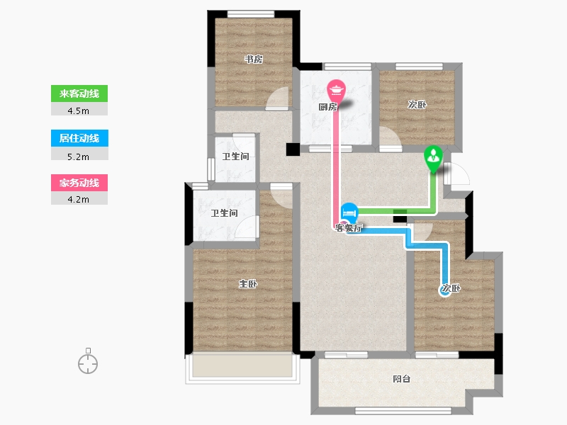 安徽省-宿州市-华达·东城壹号-93.28-户型库-动静线