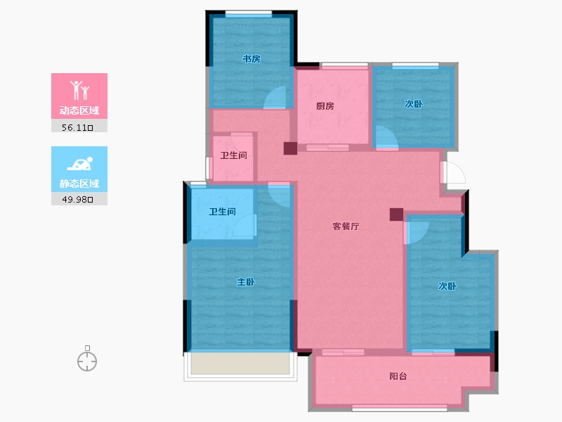 安徽省-宿州市-华达·东城壹号-93.28-户型库-动静分区