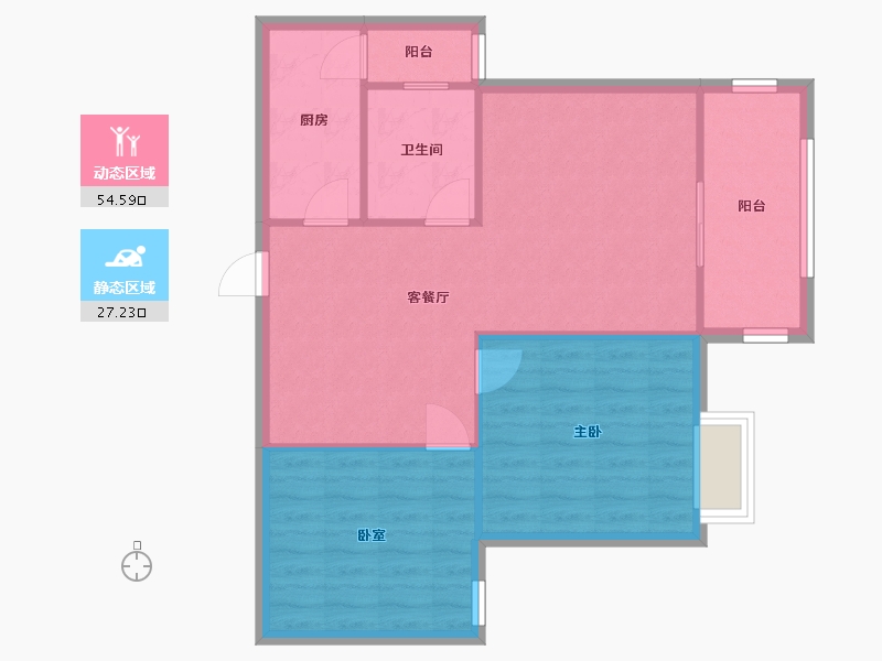 重庆-重庆市-远洋高尔夫国际社区-74.00-户型库-动静分区