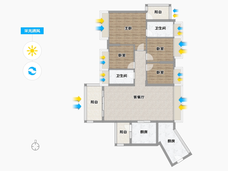 广东省-河源市-十里东岸江语城-117.96-户型库-采光通风