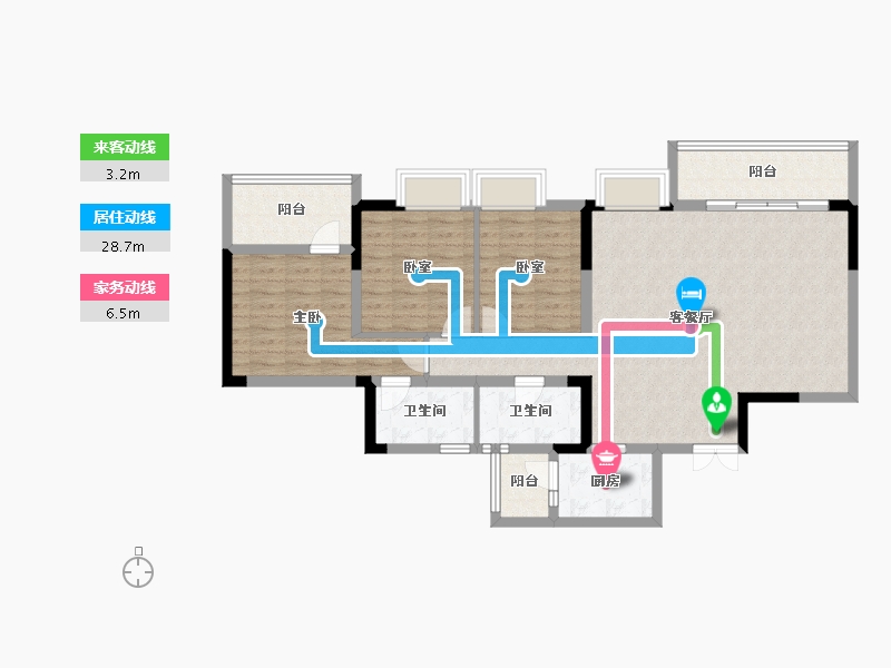 四川省-宜宾市-蜀道·三江国际-103.21-户型库-动静线