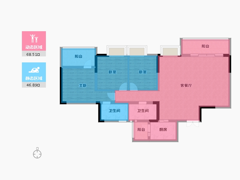 四川省-宜宾市-蜀道·三江国际-103.21-户型库-动静分区