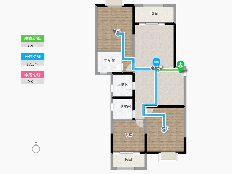 云南省-昆明市-金泰国际Ⅲ期名门-112.04-户型库-动静线