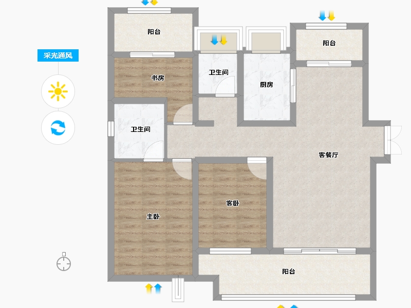 河南省-驻马店市-名门状元府-99.84-户型库-采光通风