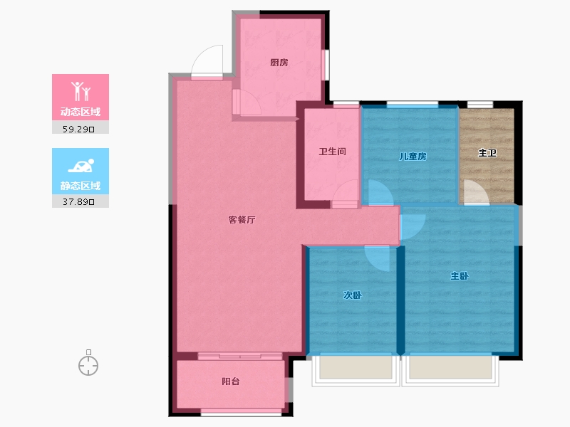 河北省-邯郸市-永年美的城-93.22-户型库-动静分区