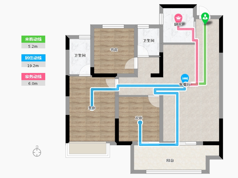 安徽省-宿州市-华达·东城壹号-84.80-户型库-动静线