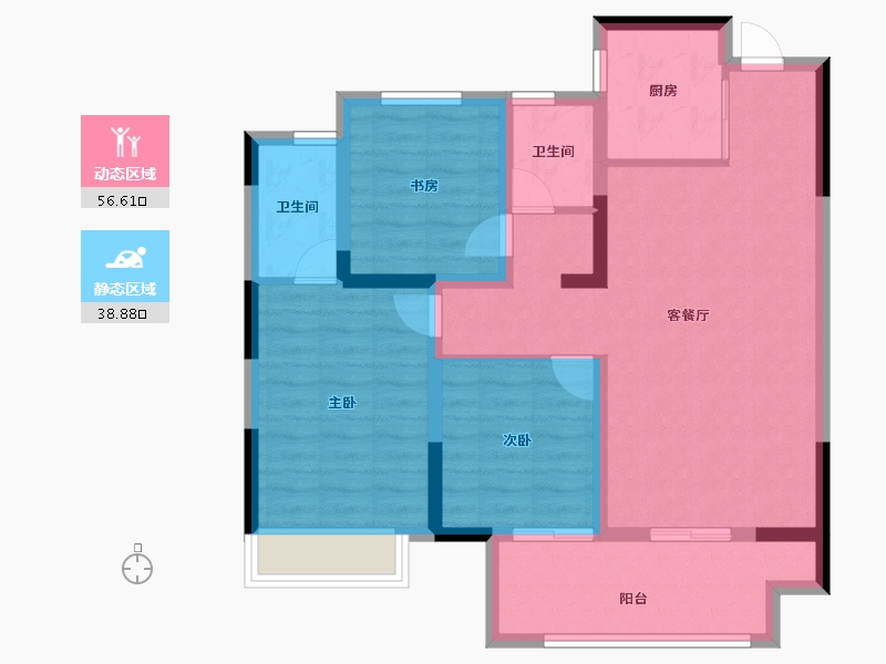 安徽省-宿州市-华达·东城壹号-84.80-户型库-动静分区