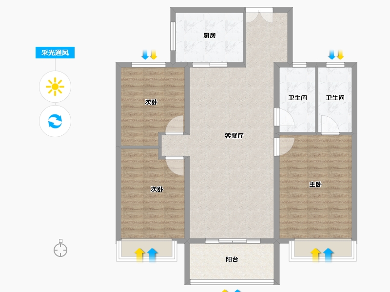 河南省-安阳市-海悦光明城-101.60-户型库-采光通风