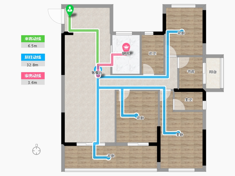 湖北省-咸宁市-鹏成·翰林府-112.21-户型库-动静线