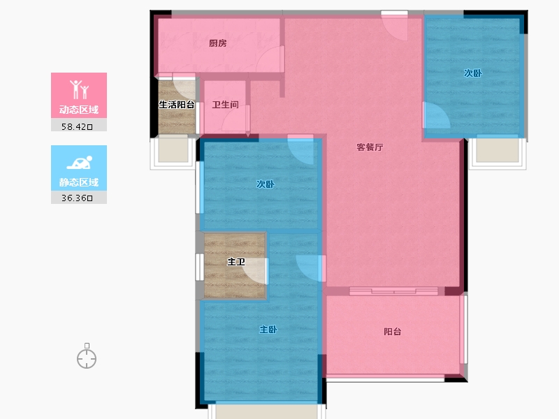 贵州省-毕节市-中鼎景城-91.08-户型库-动静分区