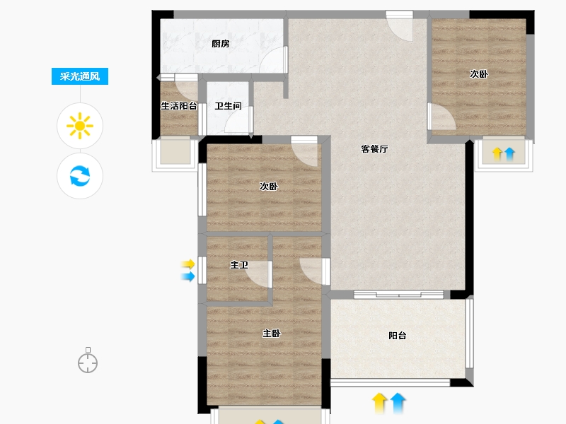 贵州省-毕节市-中鼎景城-91.08-户型库-采光通风