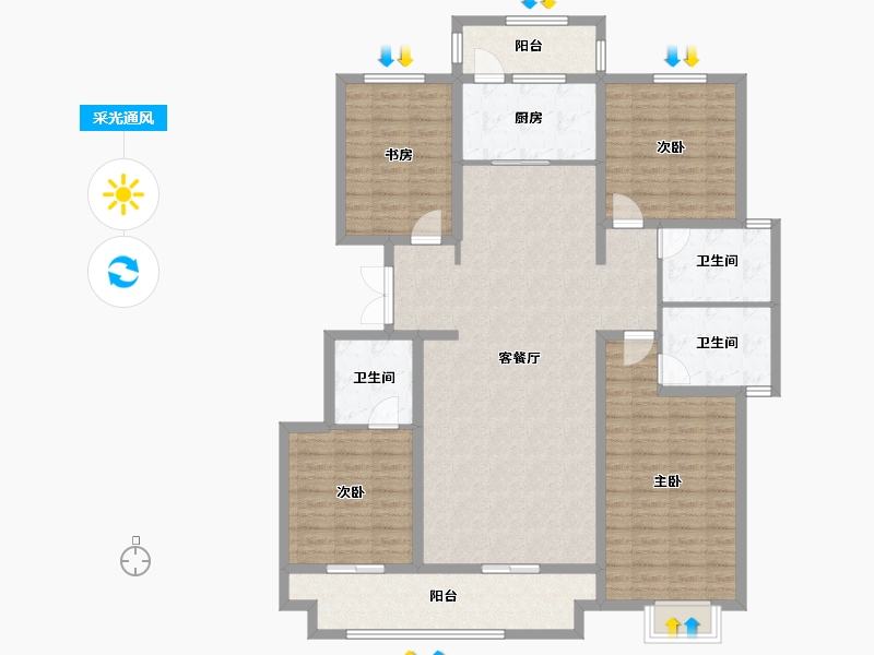 河北省-衡水市-汉王府-144.31-户型库-采光通风