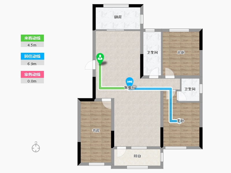 辽宁省-营口市-富甲·甲天下-104.00-户型库-动静线