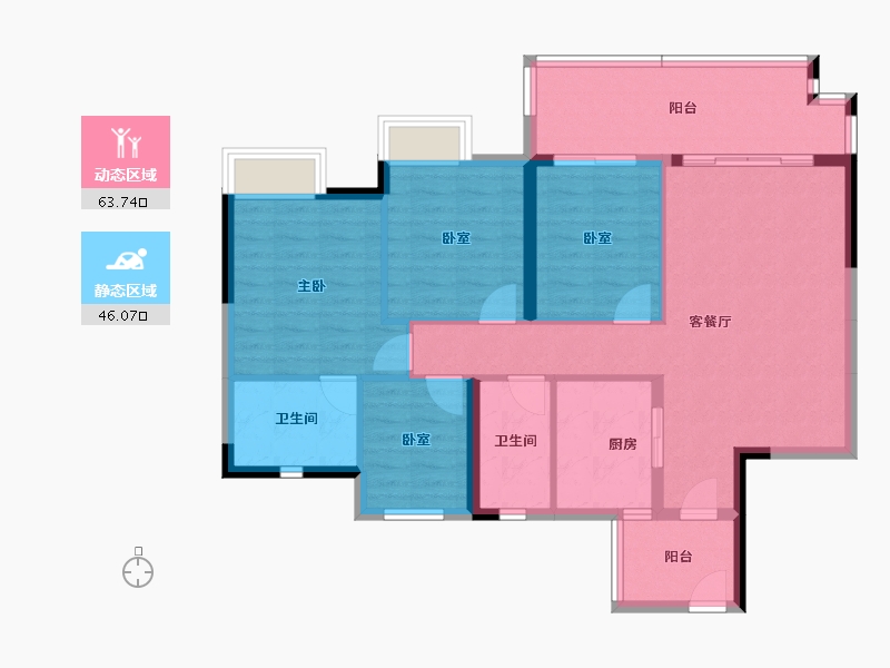 广东省-河源市-富力天禧花园-98.91-户型库-动静分区