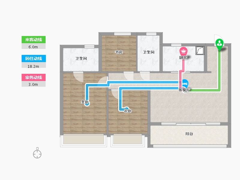 江苏省-苏州市-绿城象屿·观澜逸品-101.80-户型库-动静线