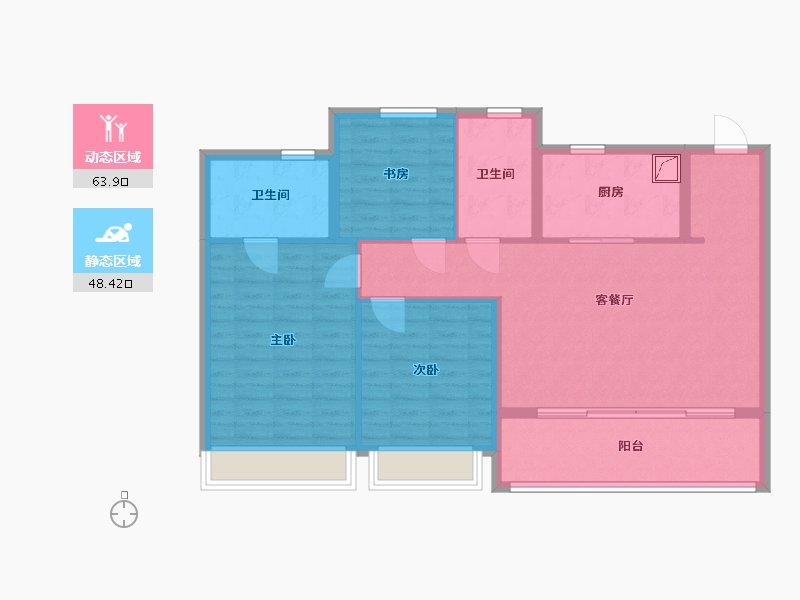 江苏省-苏州市-绿城象屿·观澜逸品-101.80-户型库-动静分区