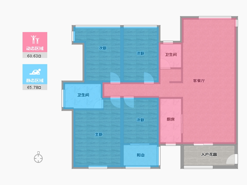 福建省-福州市-群升江山城-105.60-户型库-动静分区