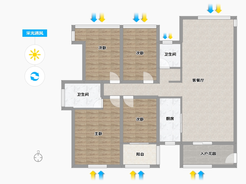 福建省-福州市-群升江山城-105.60-户型库-采光通风