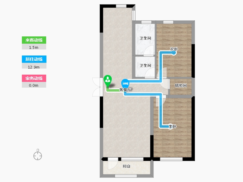 辽宁省-营口市-富甲·甲天下-74.65-户型库-动静线