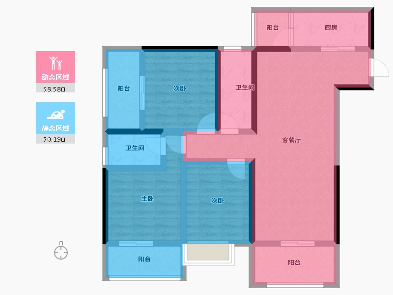 广西壮族自治区-河池市-泽良御景龙庭-94.94-户型库-动静分区