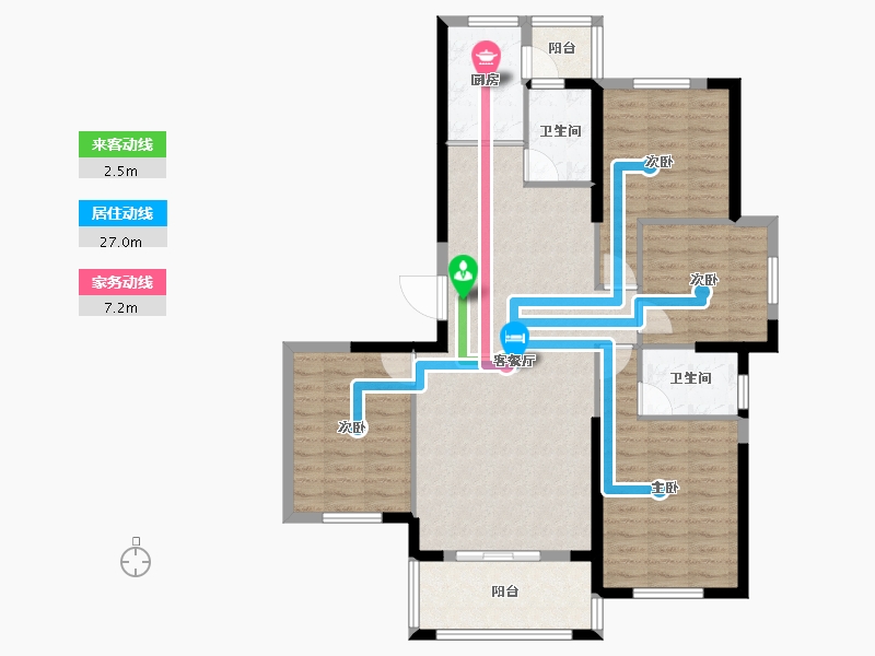 湖北省-黄冈市-澜山名著C区-104.43-户型库-动静线