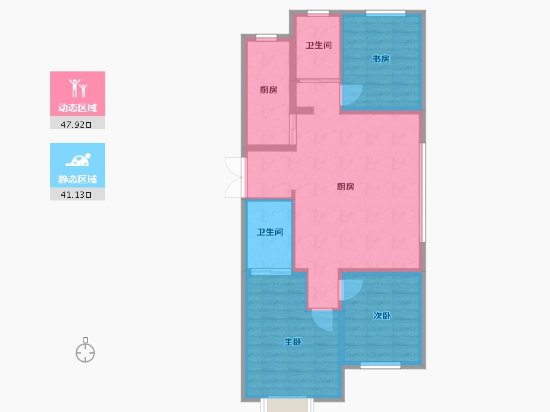 新疆维吾尔自治区-乌鲁木齐市-阳光尚郡 -90.59-户型库-动静分区