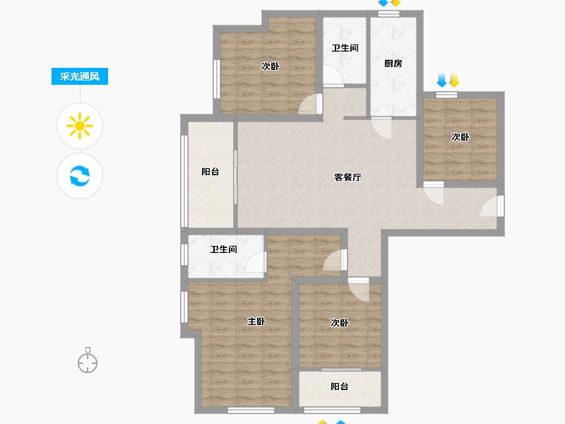 福建省-福州市-群升江山城-100.00-户型库-采光通风