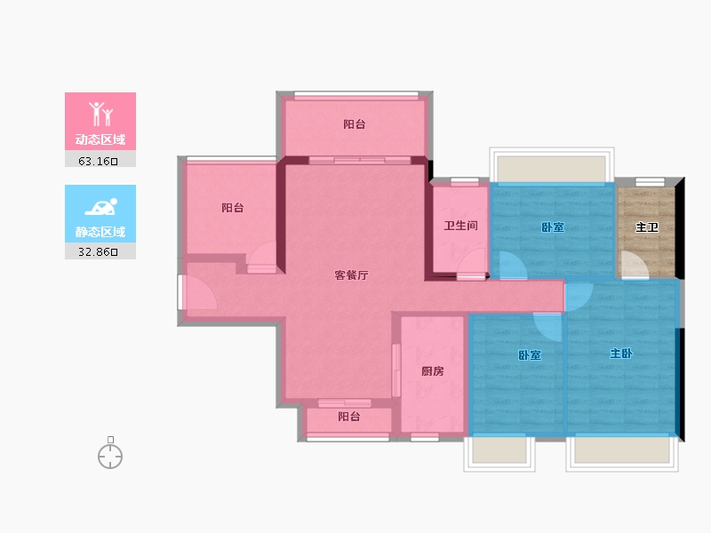 广东省-江门市-敏捷•悦府-89.94-户型库-动静分区