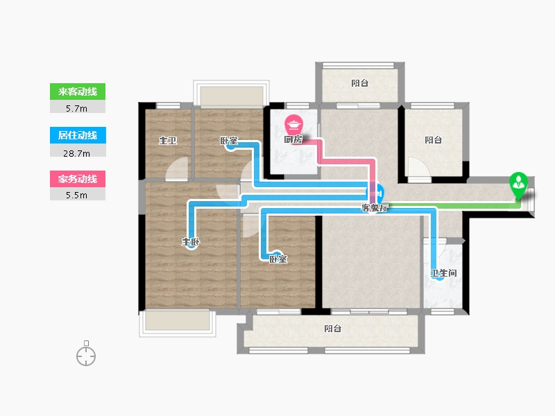 广东省-江门市-敏捷•悦府-104.00-户型库-动静线