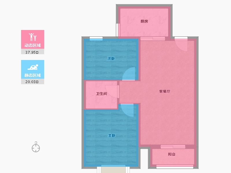 河北省-廊坊市-春城绿景兰亭苑-51.57-户型库-动静分区