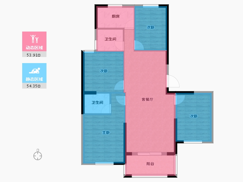 湖北省-黄冈市-澜山名著C区-97.95-户型库-动静分区