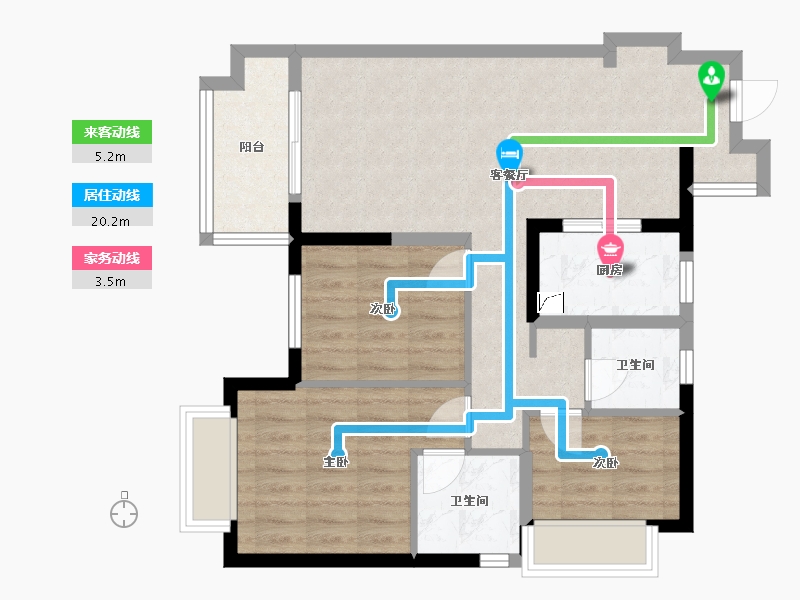 广东省-惠州市-嘉鸿新城博雅府-78.00-户型库-动静线