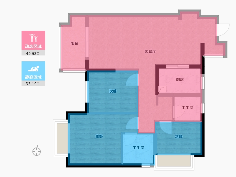 广东省-惠州市-嘉鸿新城博雅府-78.00-户型库-动静分区