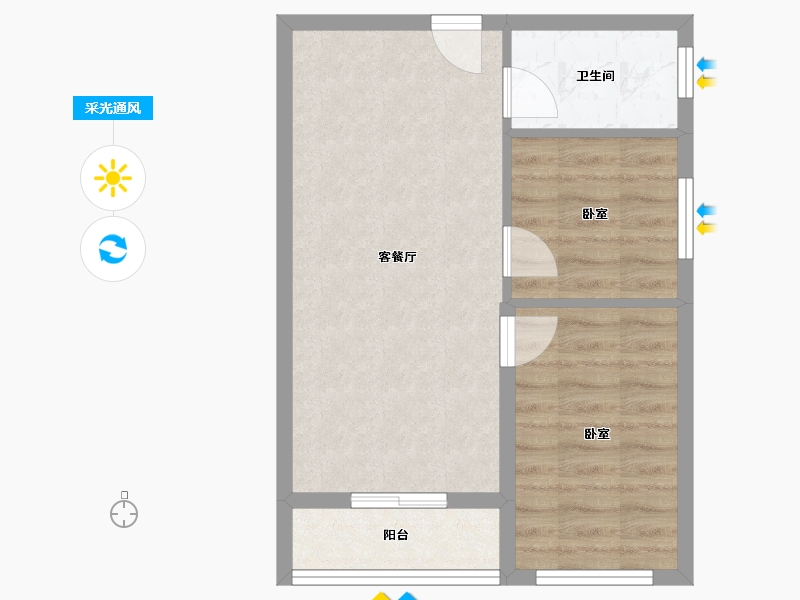 广东省-深圳市-深业中城公寓-49.28-户型库-采光通风