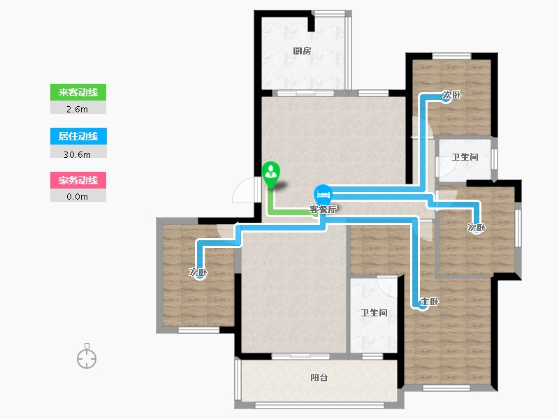 湖北省-黄冈市-澜山名著C区-124.55-户型库-动静线