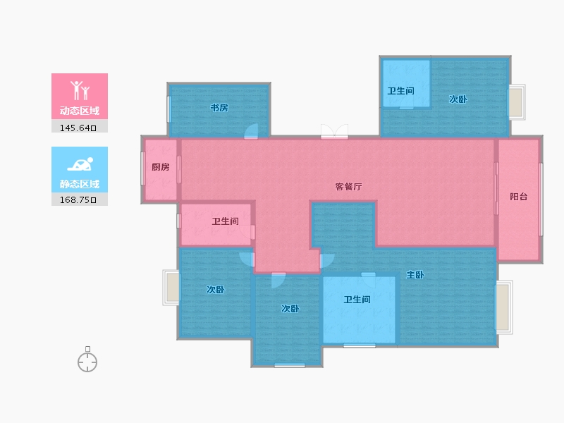 江苏省-苏州市-城南花苑-288.00-户型库-动静分区