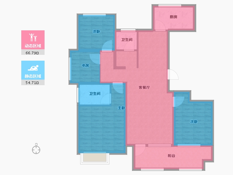 山东省-临沂市-掌舵龙湖-107.76-户型库-动静分区