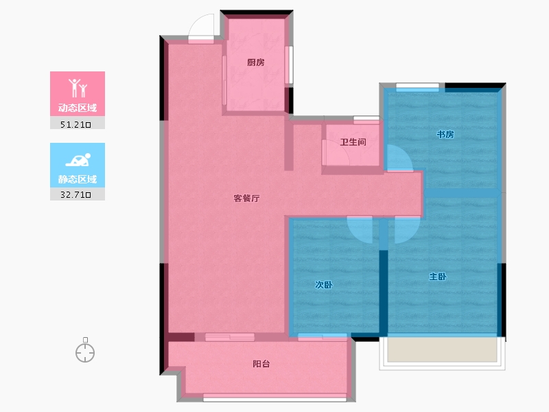 安徽省-宿州市-华达·东城壹号-74.40-户型库-动静分区