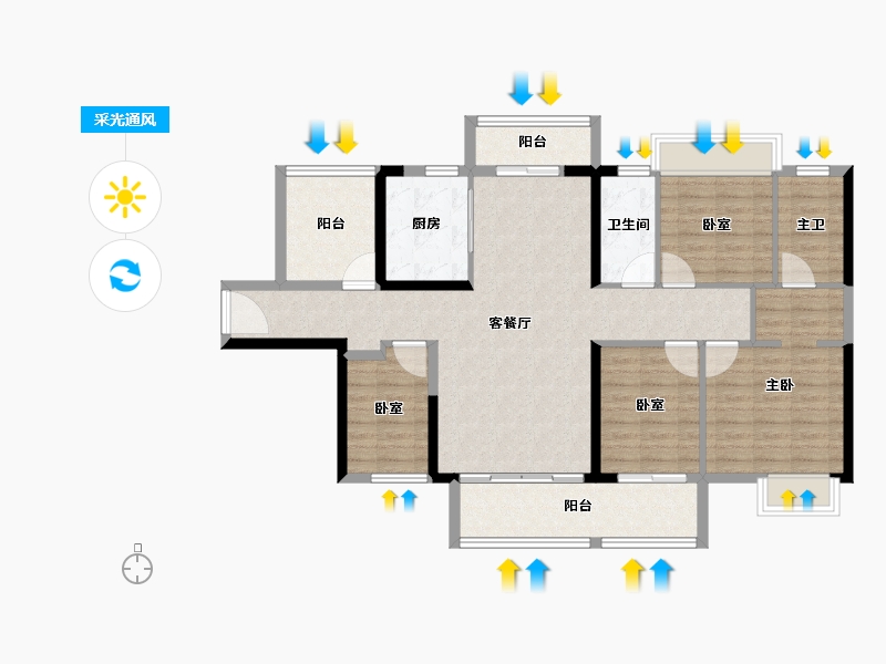 广东省-江门市-敏捷•悦府-114.40-户型库-采光通风