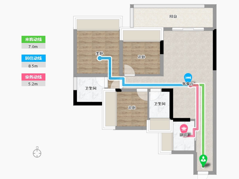 四川省-宜宾市-阳光森林城市·东方府-73.60-户型库-动静线